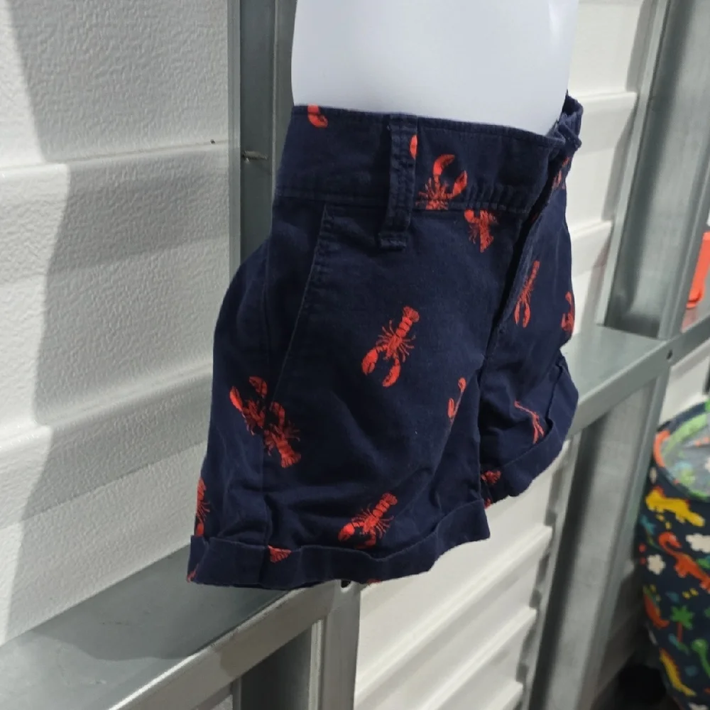 Old Navy Blue and‎ Red Lobster Print Shorts